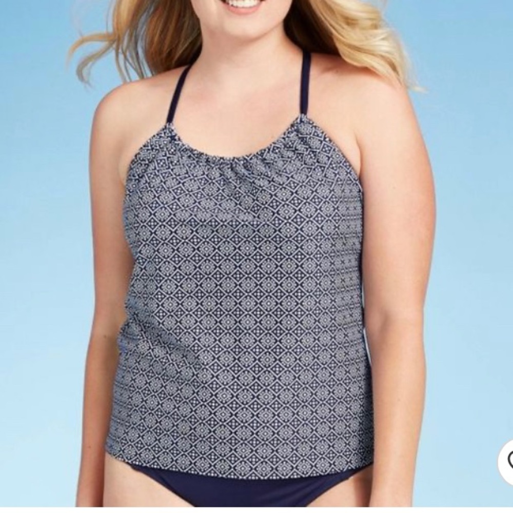 Kona Sol Racerback w/ Keyhole Blue Tankini Top